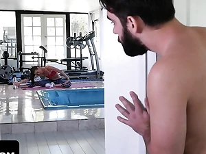 MYLF - Big Tits Milf Gets Her Cardio By Taking Her Stepson’s Cock Out And In Her Mouth